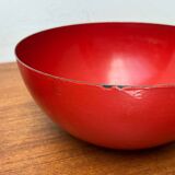 Modern mid-century red enamel bowl sets by Kaj Franck for Finel, Finland, 1960s, set of 4.