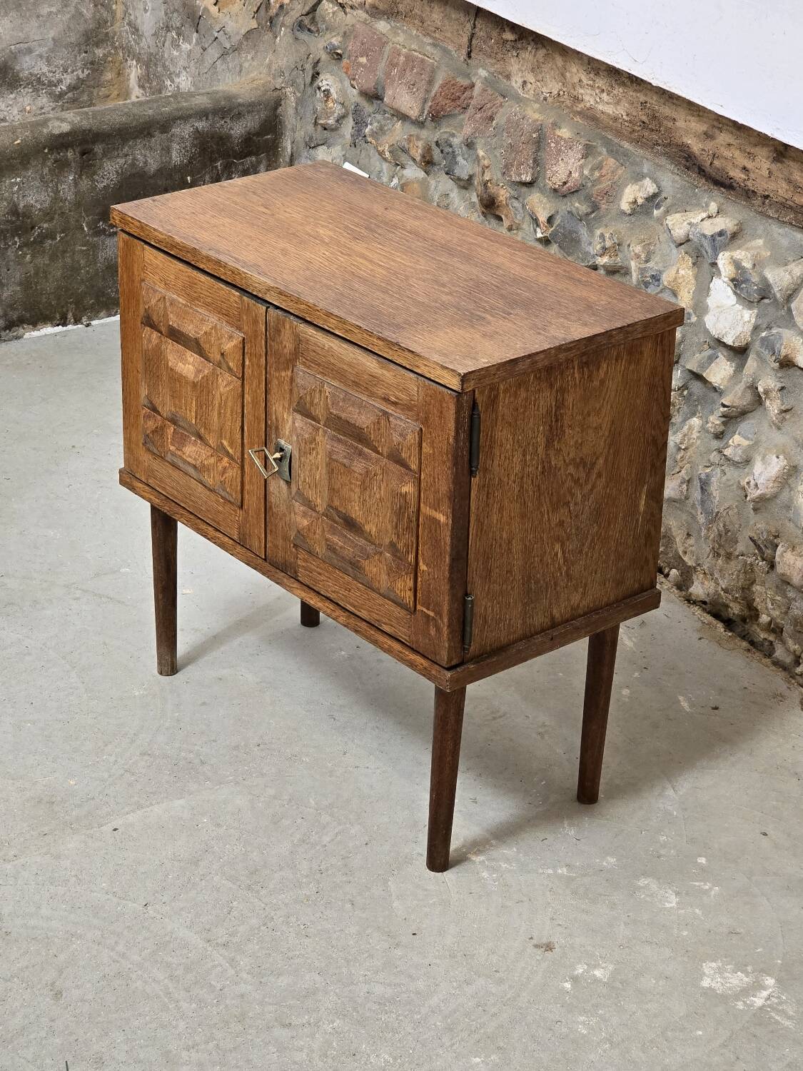 Brutalist two-door bedside table