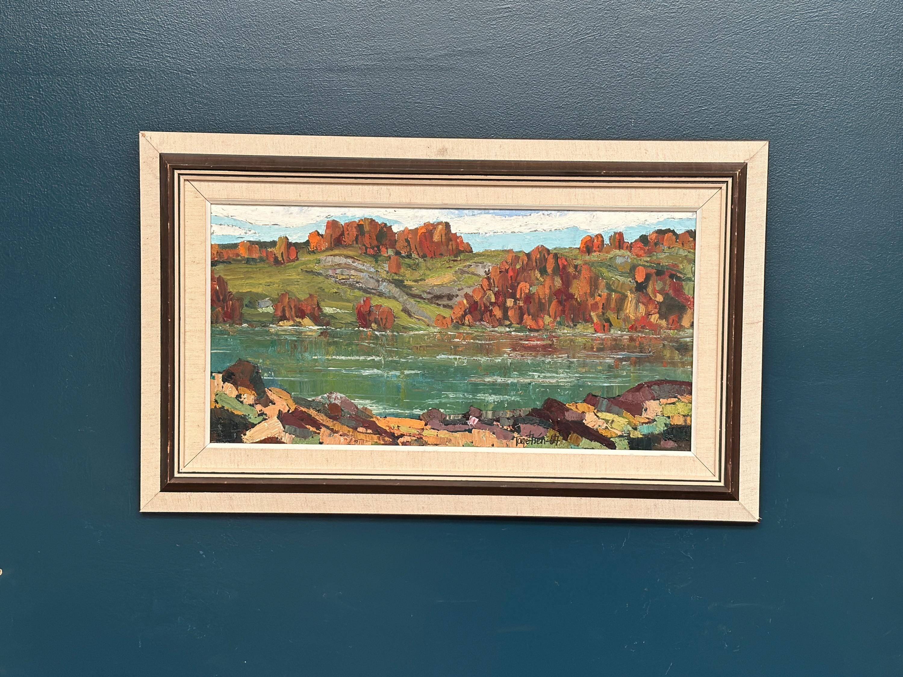 Swedish Oil On Canvas – “River View” By Tage Törngren