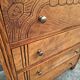 Art Deco commode with wooden top, vintage antique furniture.