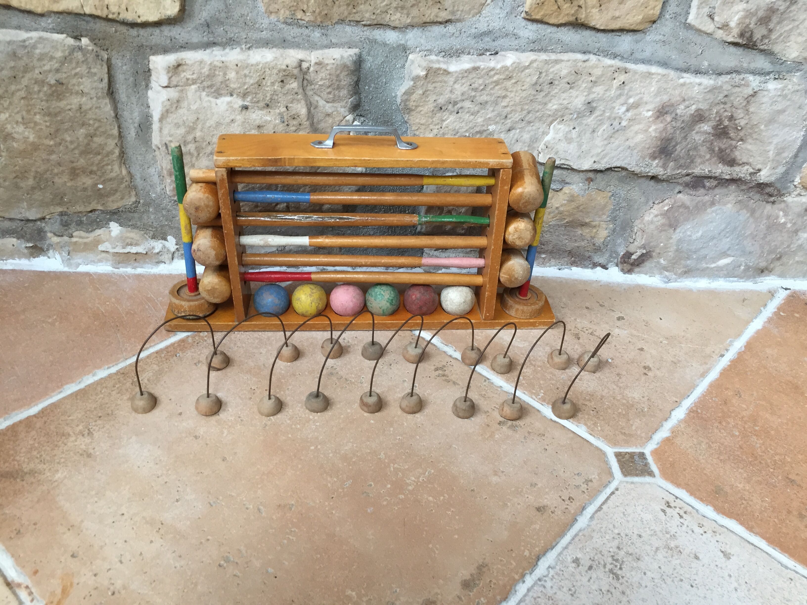 Jeu de croquet de salon vintage
