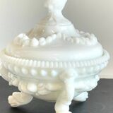 Vintage opaline glass candy dish
