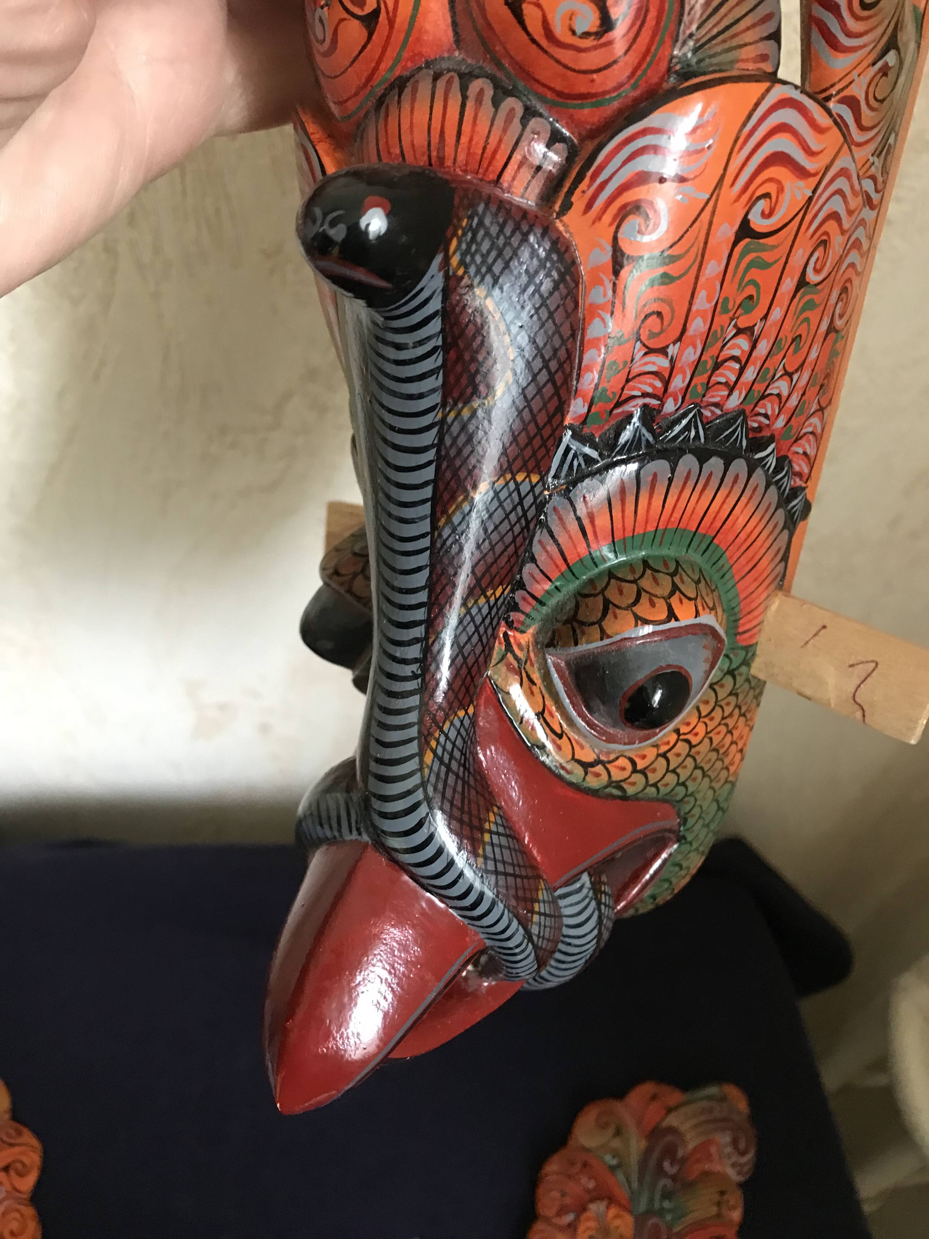 Wooden triptych mask