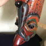 Wooden triptych mask