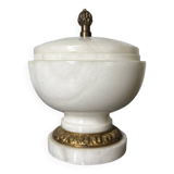 Alabaster and gilded bronze candy box