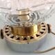 Structured glass globe lamp and metal-brass/ vintage 60s and 70s base