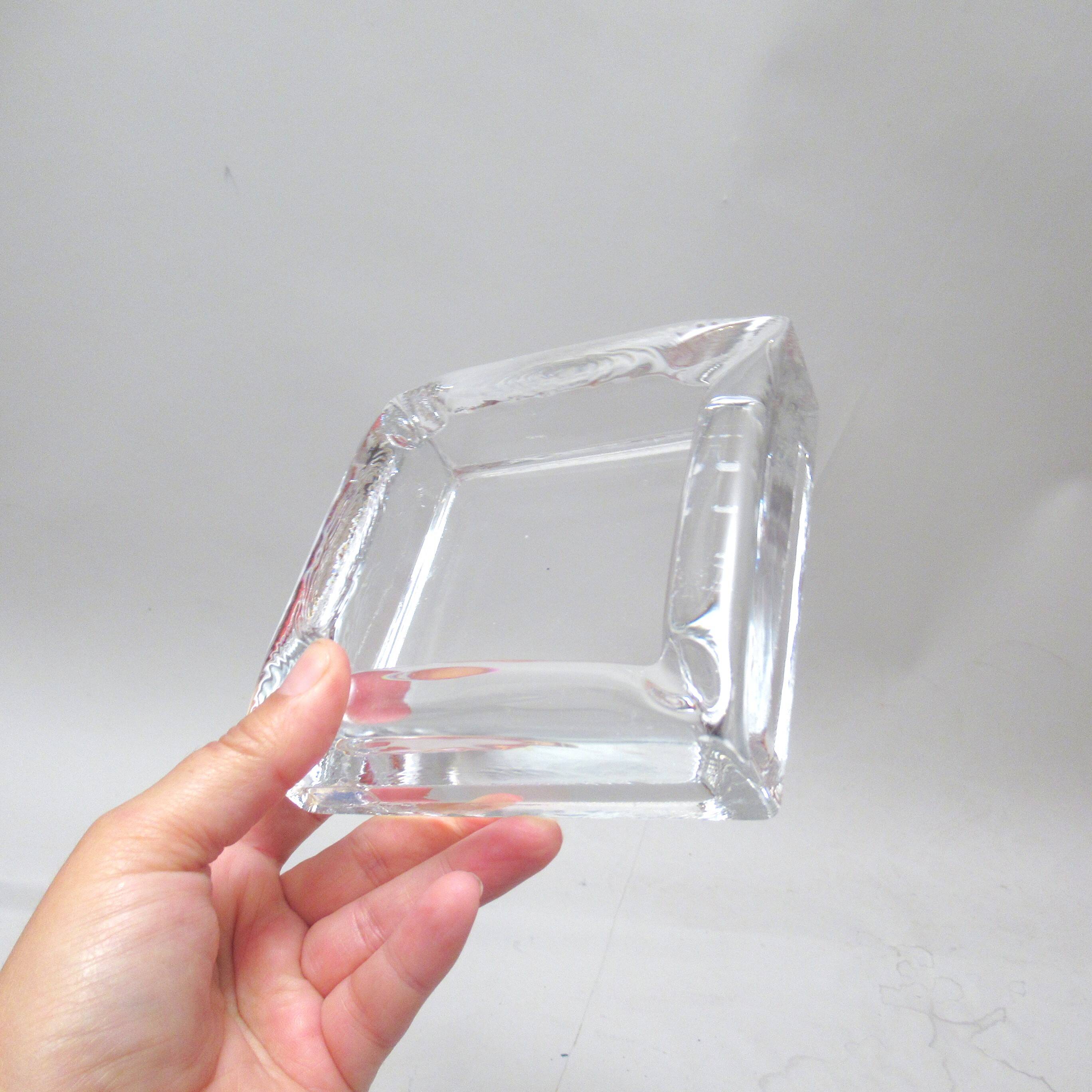 Scandinavian glass ashtray Nybro Sweden 1970