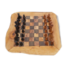 Natural edge olivewood, rustic chessboard