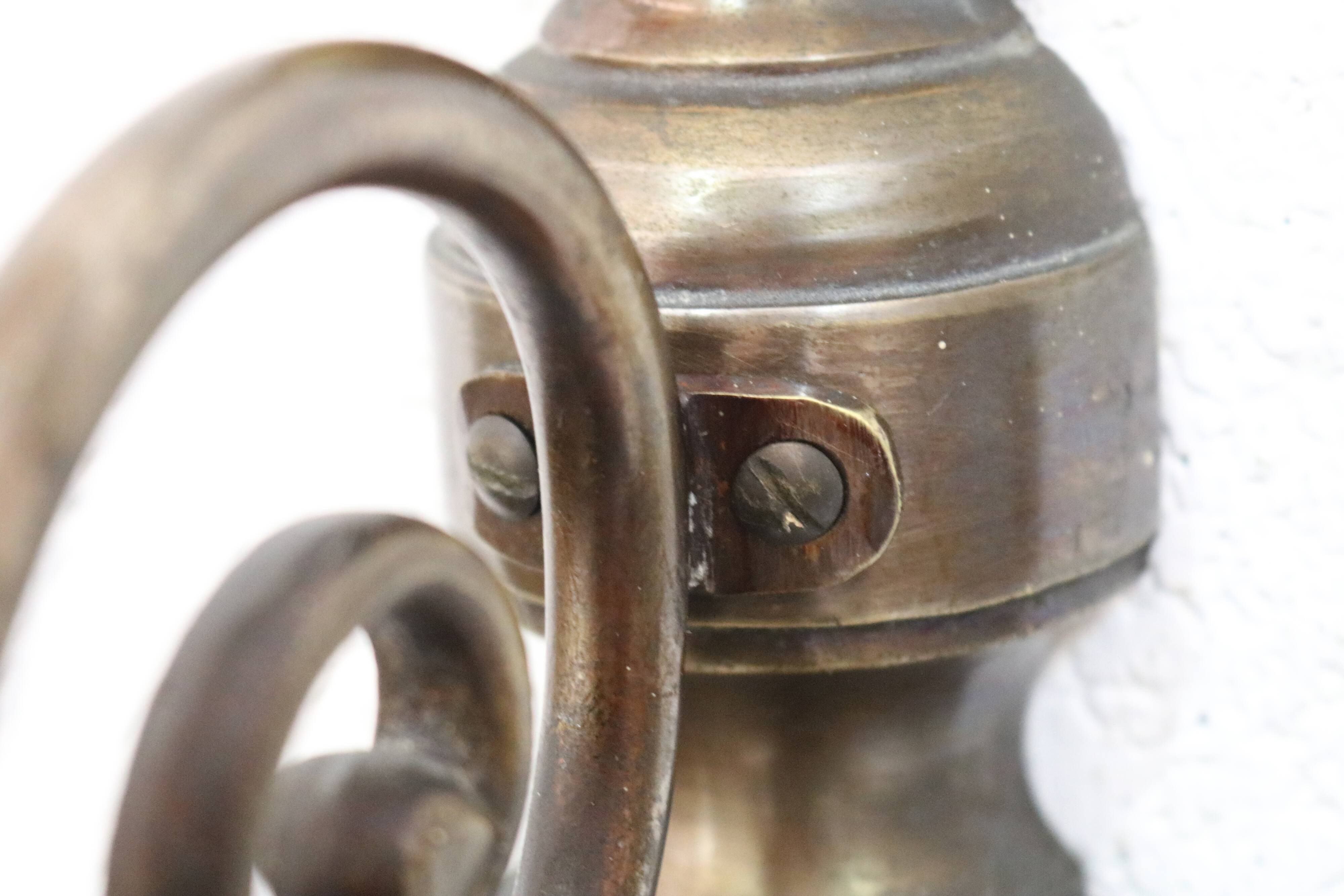 Pair of Antique Brass Wall Lamps – Vintage 1950s Sconces