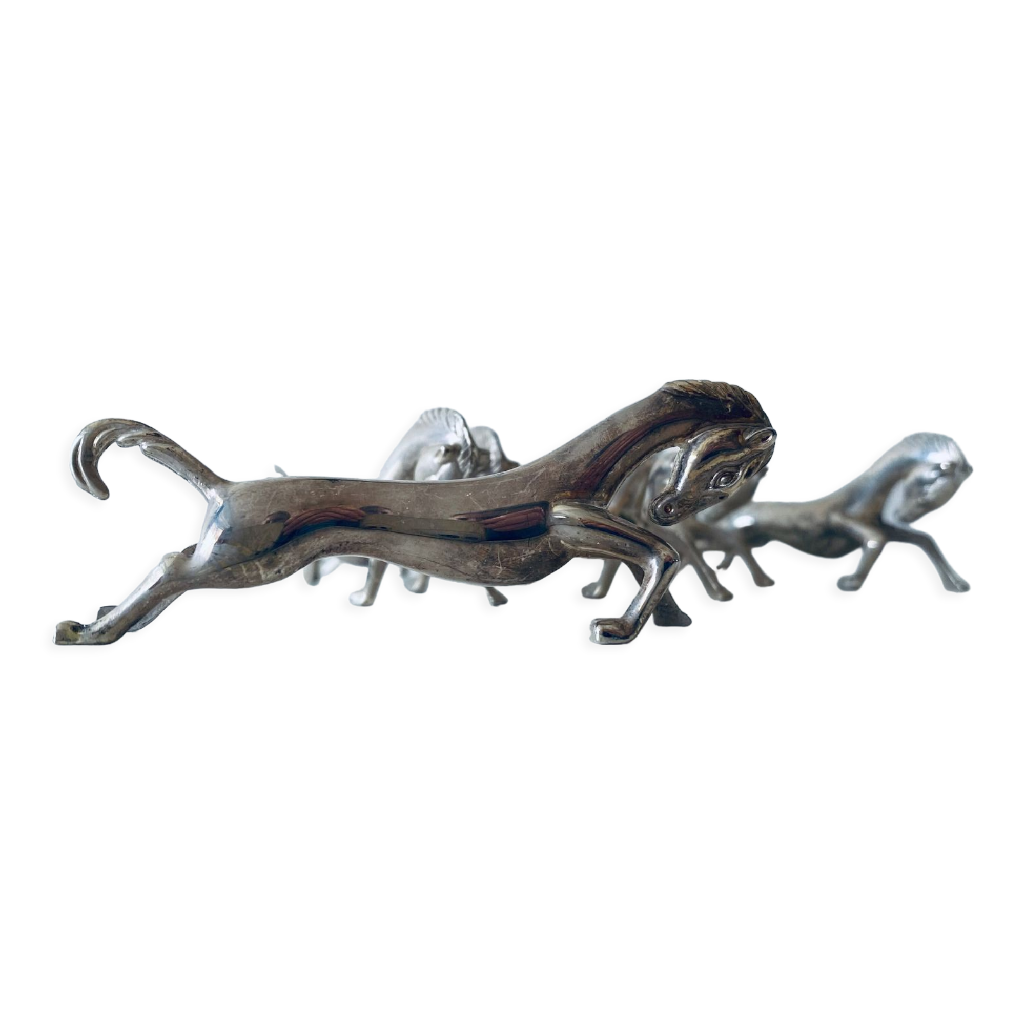 6 knife holders art deco horses