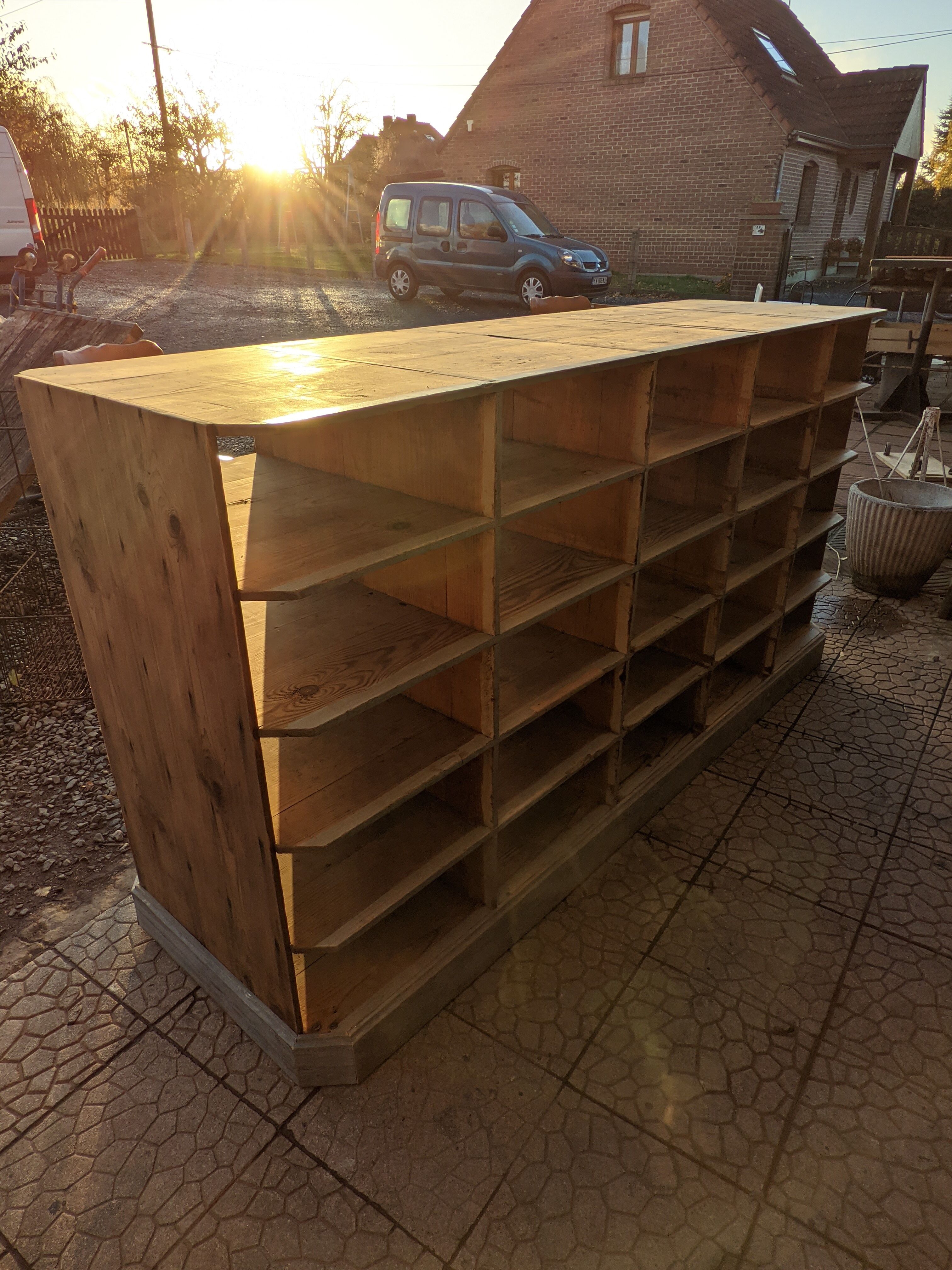 Wooden locker cabinet