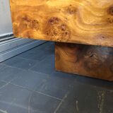 Vintage walnut magnifying glass coffee table