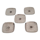 Set of 5 silver metal "Medusa head" trinket trays