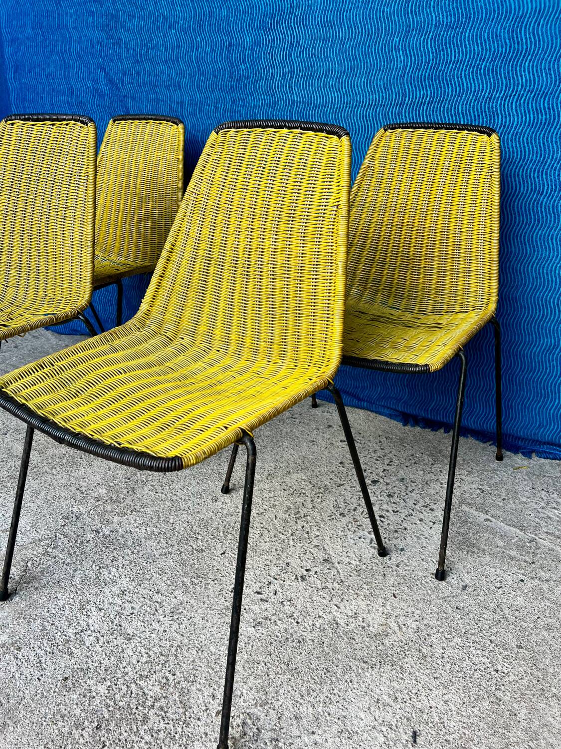 4 vintage “Baskets” chairs 1950s design Gian Franco Legler