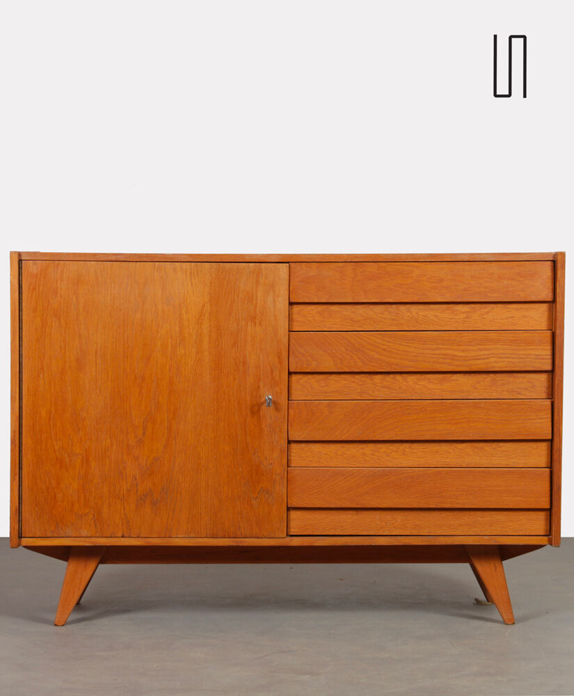 Vintage oak sideboard by Jiri Jiroutek, model U-458, 1960