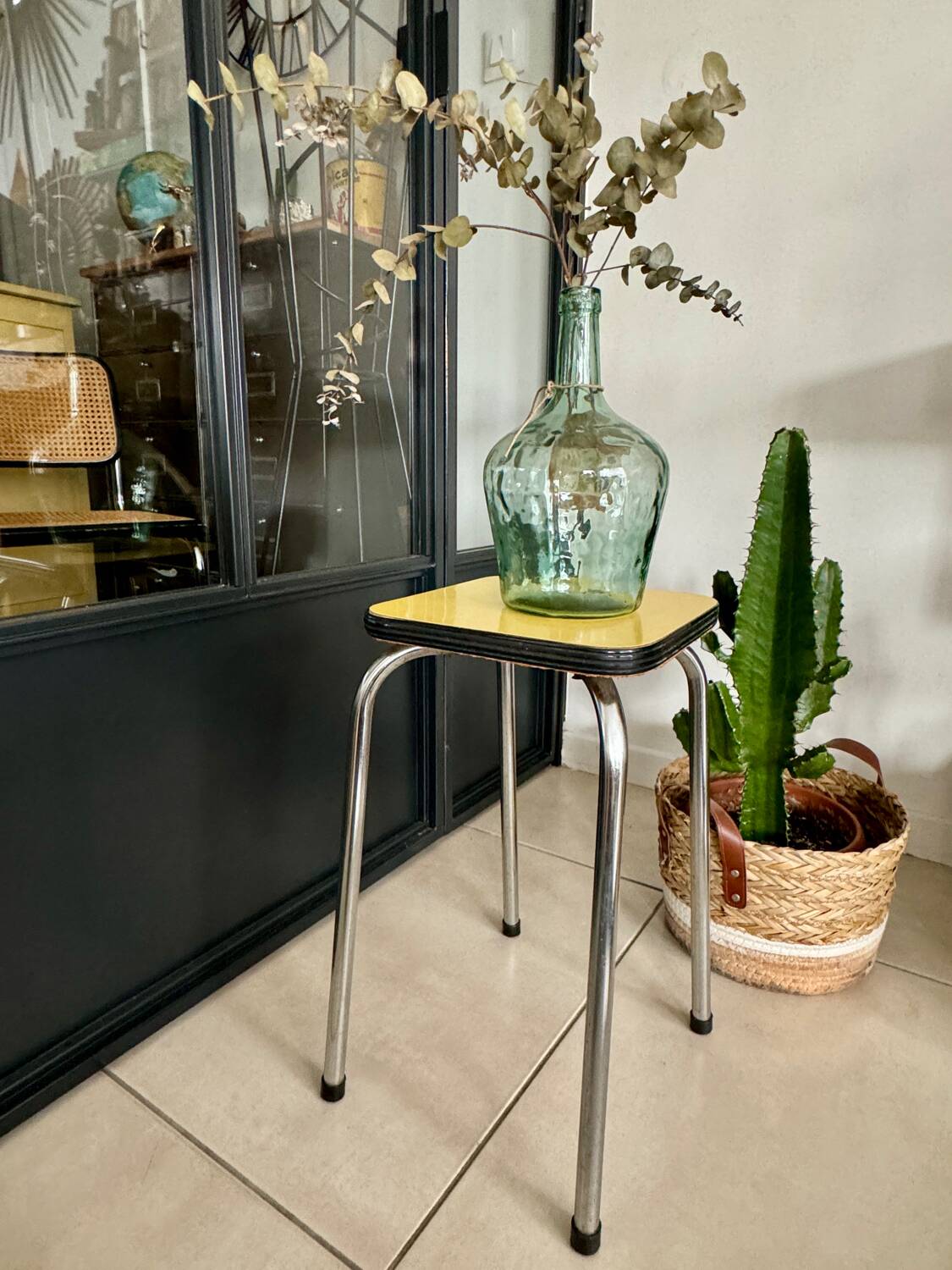 Yellow Formica stool