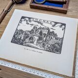 Loches, Indre-et-Loire, printed in 1933, vintage engraving.