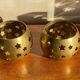 Pair of brass candle holders