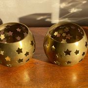 Pair of brass candle holders