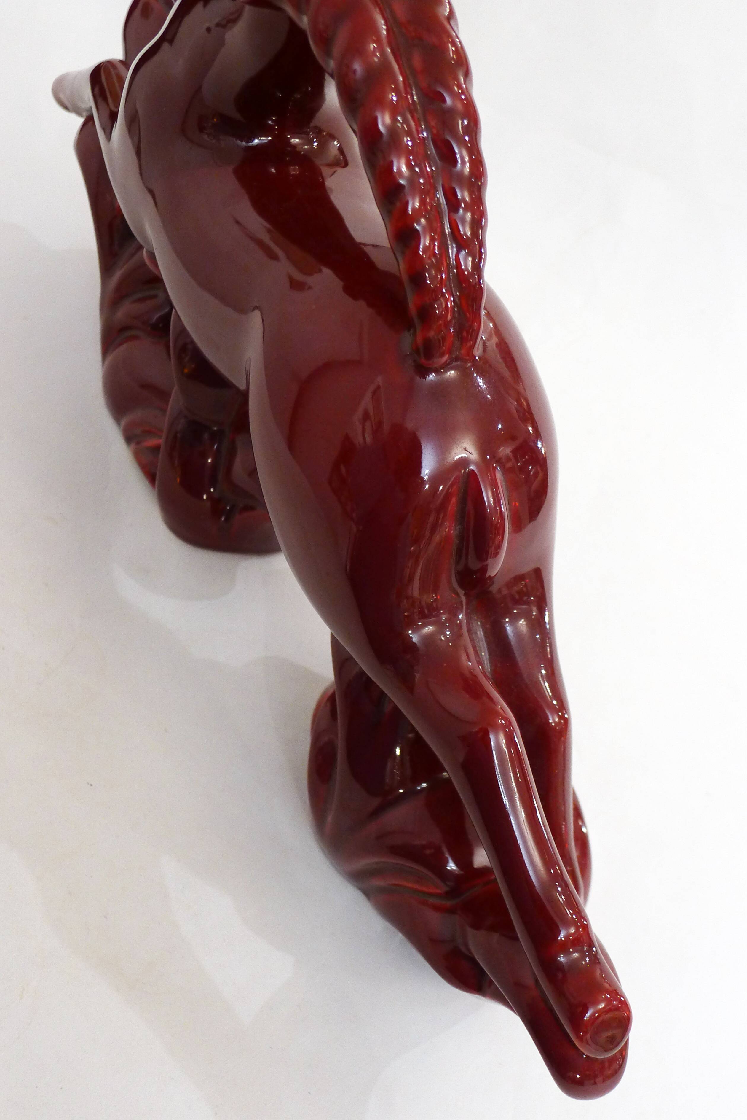Art Deco Faience Gazelle Sculpture