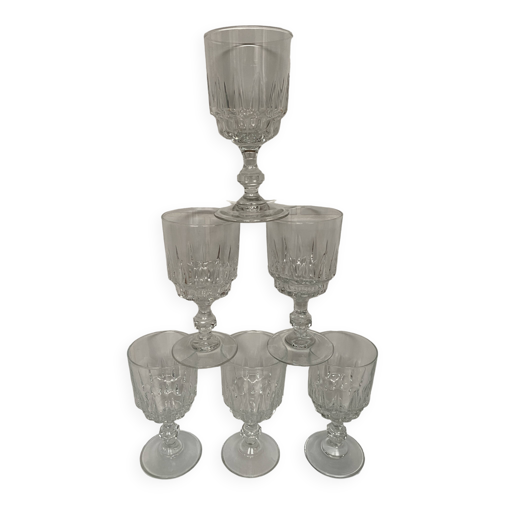 Set of 6 Luminarc Lance white wine glasses
