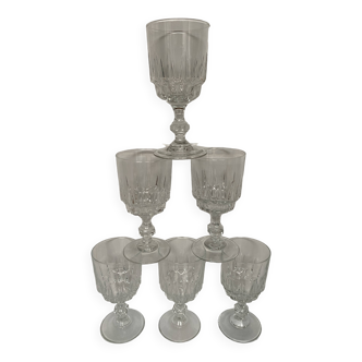 Set of 6 Luminarc Lance white wine glasses