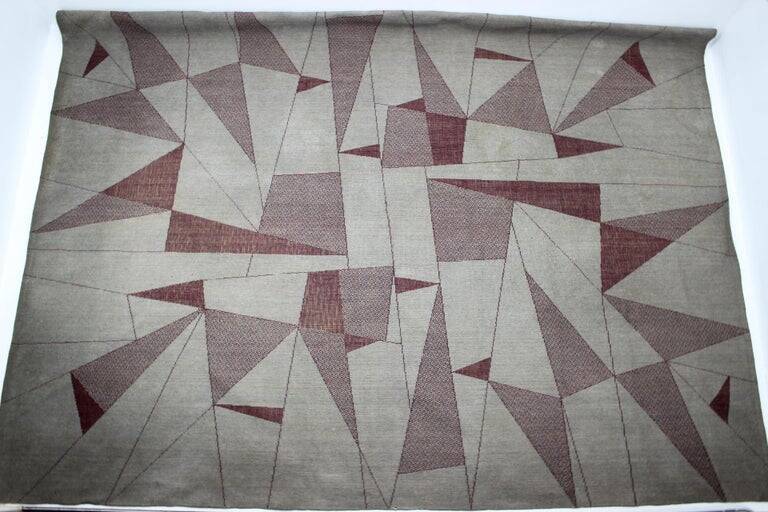 Unique Big Extra Large Abstract Design Geometric Carpet / Rug, 1950s