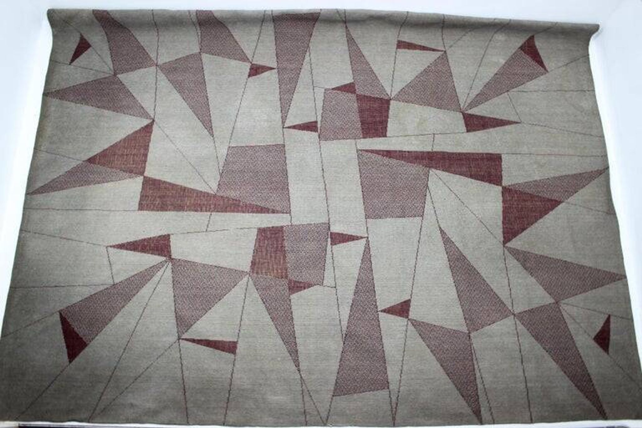 Unique Big Extra Large Abstract Design Geometric Carpet / Rug, 1950s