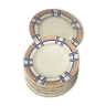 11 assiettes plates terre de fer longwy carmen bleu