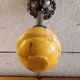 Art Deco opaline marbled globe suspension and aluminium mount - mid 20th century.