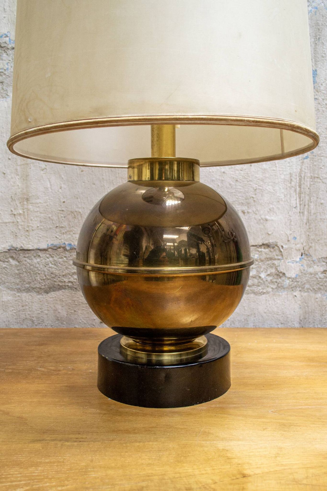 Lampada in ottone e smalto Italia Anni '40