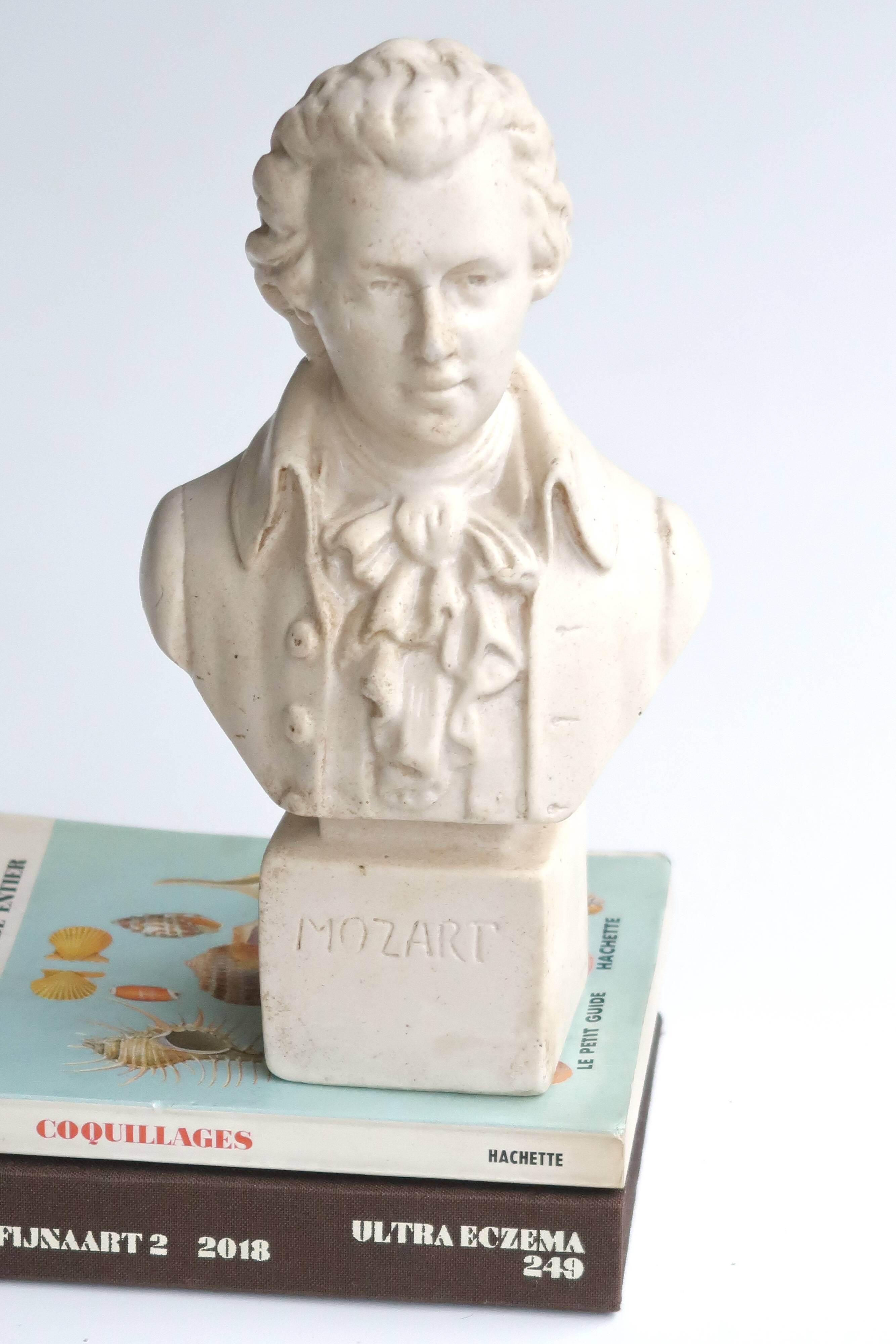 Plaster bust of Mozart, Paris School of Music, 50s