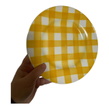 Yellow Scottish pattern plate from the Digoin manufacture