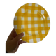Yellow Scottish pattern plate from the Digoin manufacture