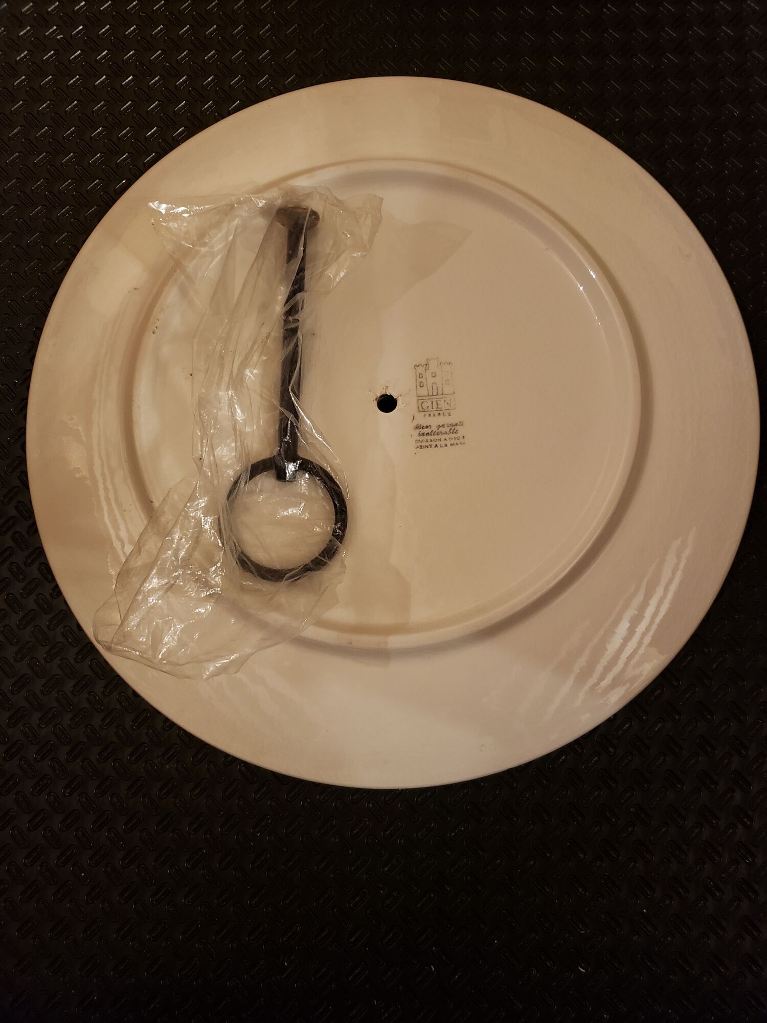 Vintage cheese platter Céramique de Gien France in its packaging