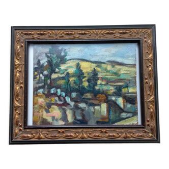 Cubist oil painting