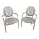 Pair of cabriole medallion armchairs in Louis XVI style