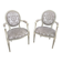 Pair of cabriole medallion armchairs in Louis XVI style