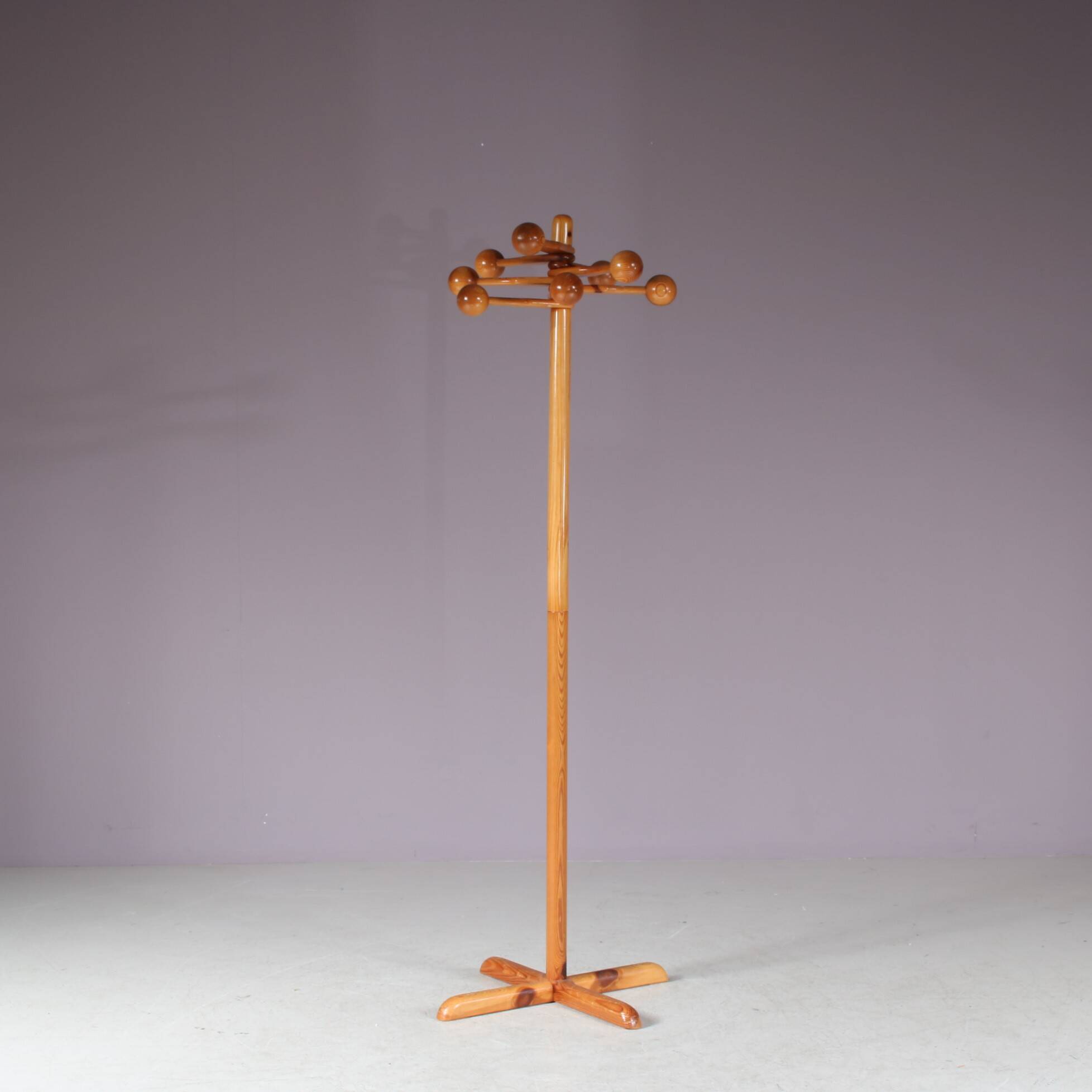 1970s Pine wooden coat rack from Denmark
