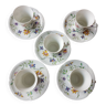 Tasses en porcelaine de limoges à motifs fleuris