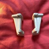 Set of 2 hooks in white porcelain Art Deco 30/40