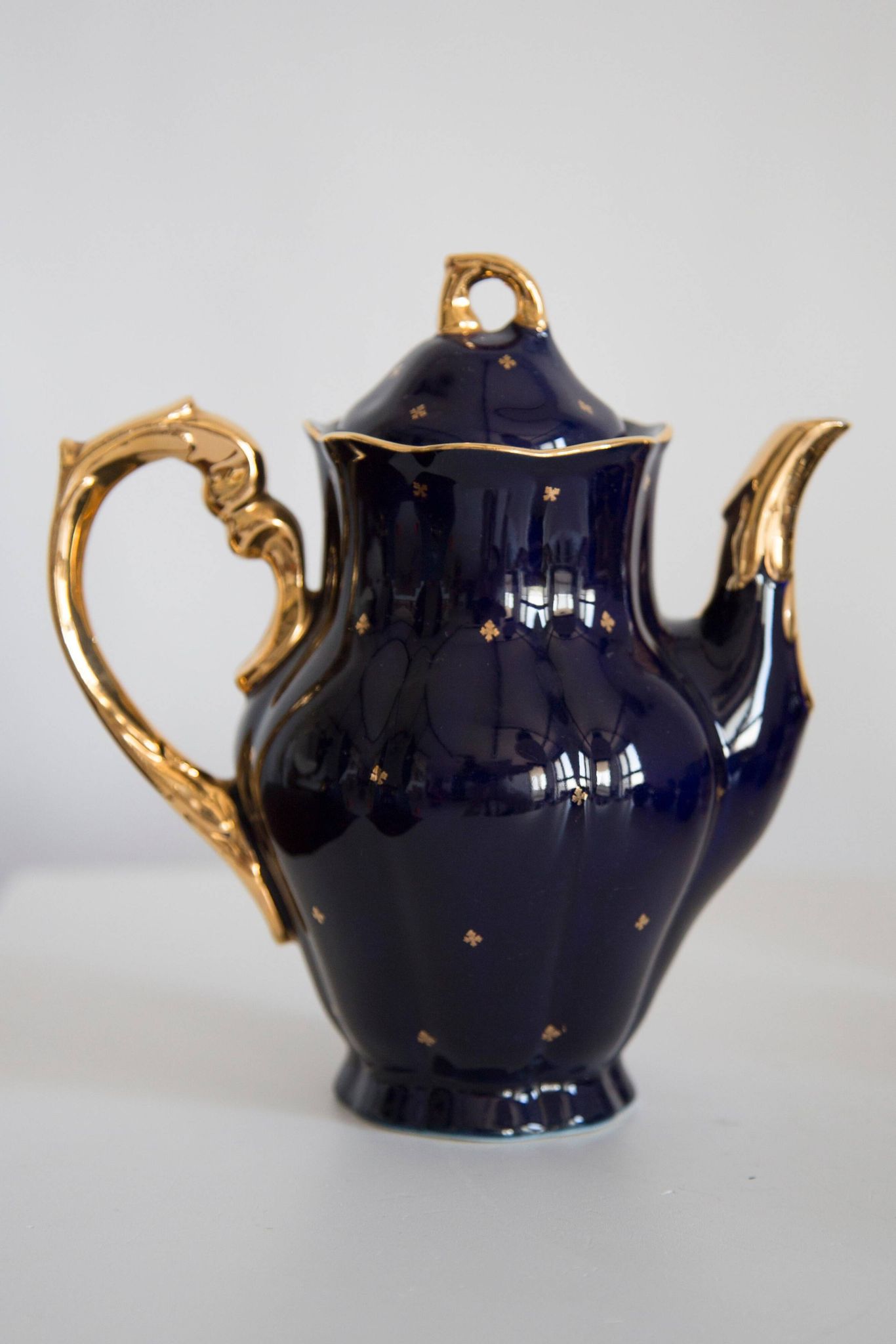 Painted porcelain tea and coffee service, mid-20th century, Poland, 1960.