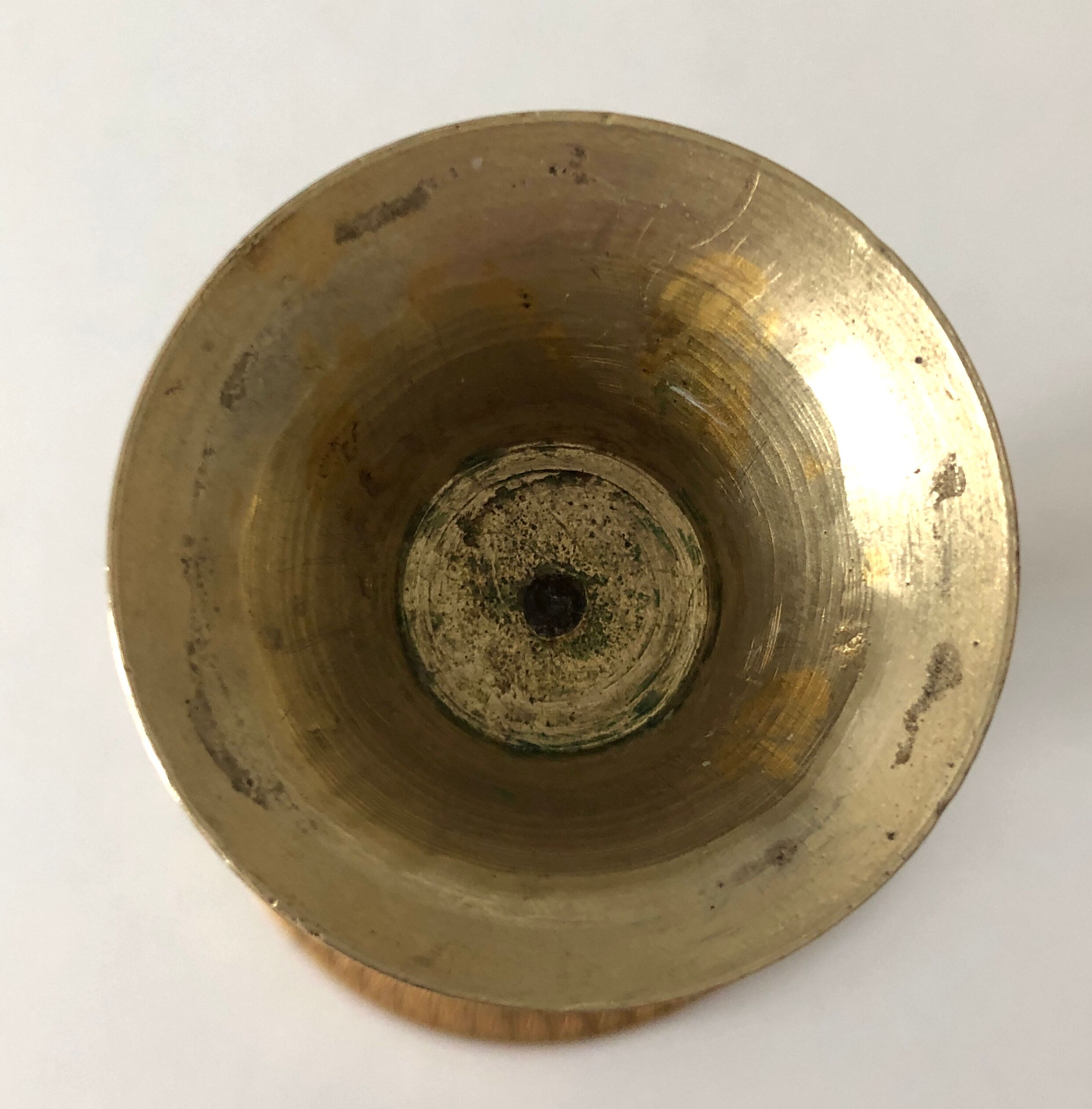 Old golden brass candle holder