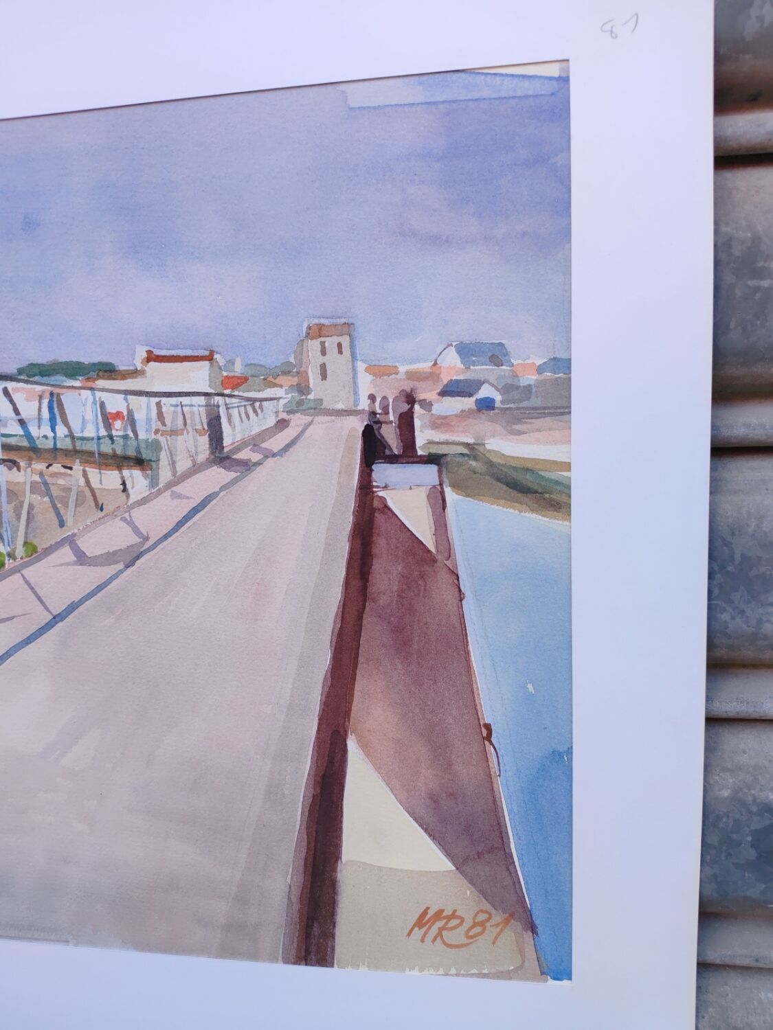 Watercolour by Michel Roubille, the island of Yeu 1981.