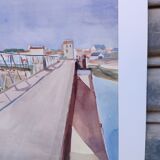 Watercolour by Michel Roubille, the island of Yeu 1981.