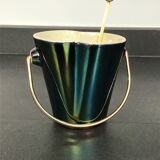 Verceram iridescent ceramic ice bucket, with golden spoon