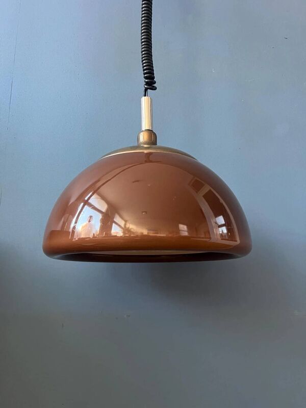 Lampe à Suspension Vintage Cosack Leuchten Plexiglas Marron - Orange