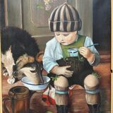 The child and his dog