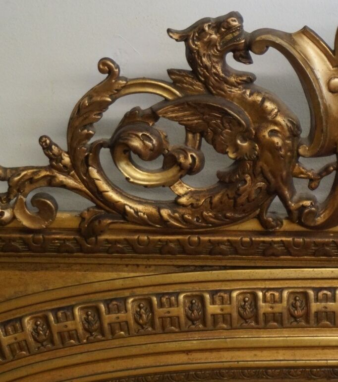 Big old mirror decorated with caryatids 193cm