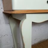 vintage relooked solid birch console